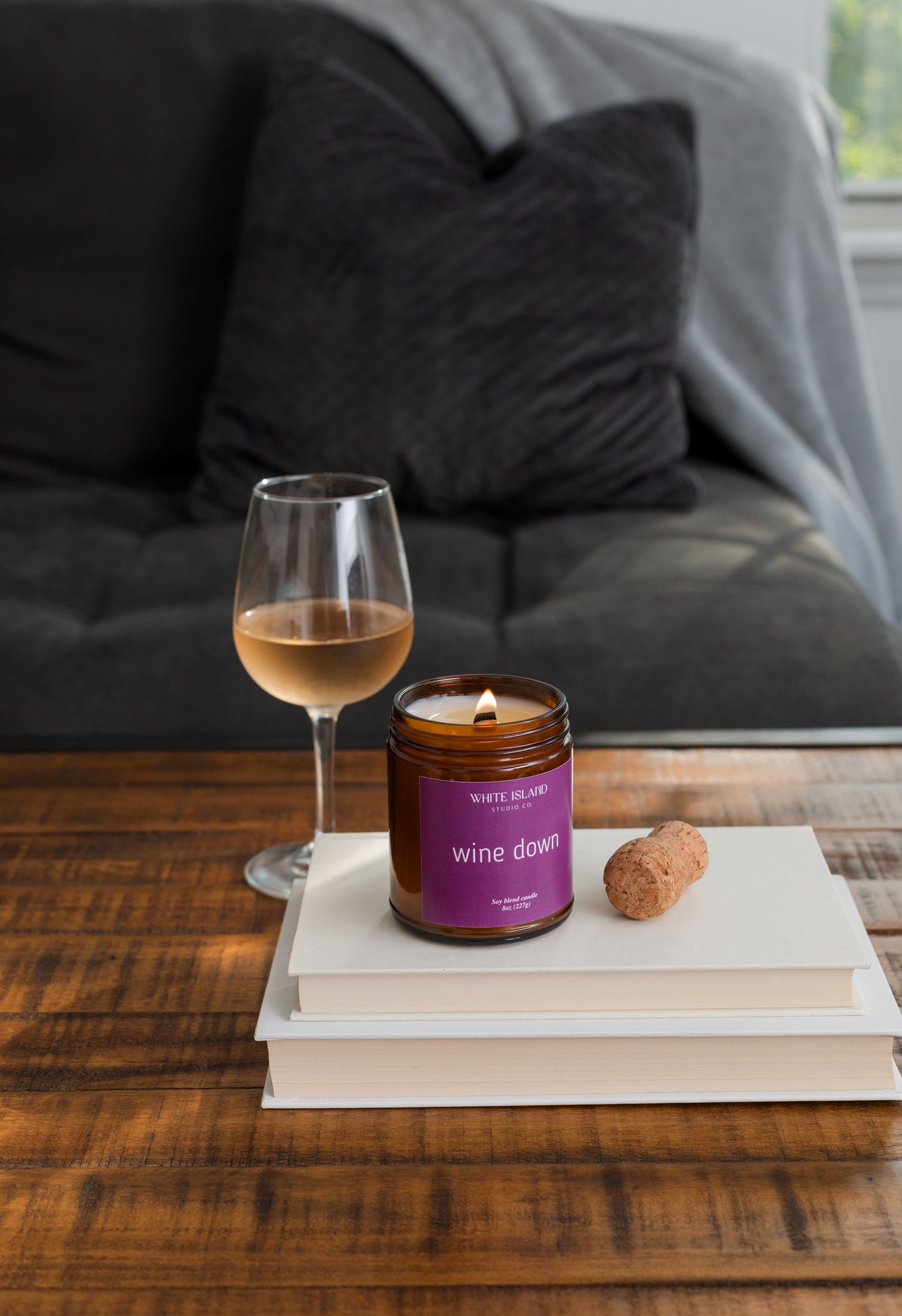 Wine Down Soy Wood Wick Candle