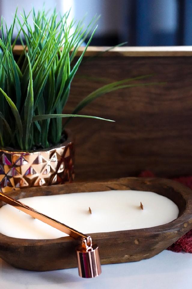 Wooden Bowl Candle
