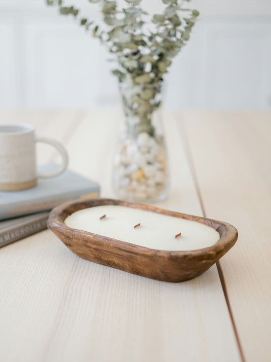 Wooden Bowl Candle